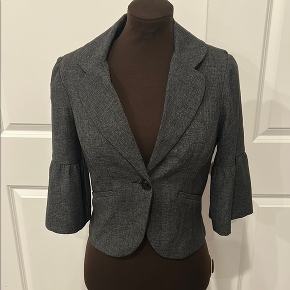 A.Byer Gray Black Women's Blazer Bell Sleeves Y2K Career Office Size Medium - Picture 1 of 9